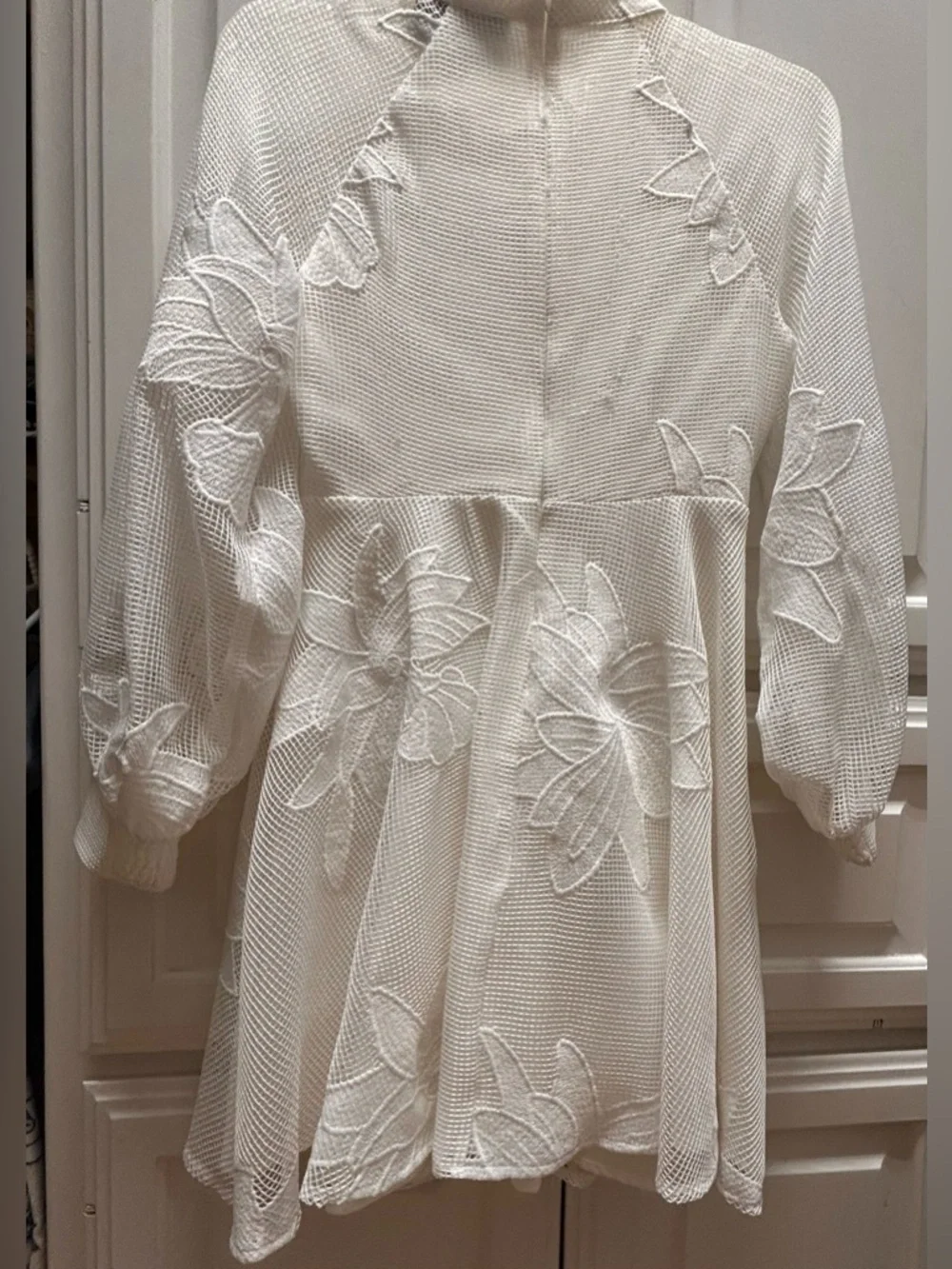 Woman’s Ivory Floral Embroidered Dress - Picture 3 of 4